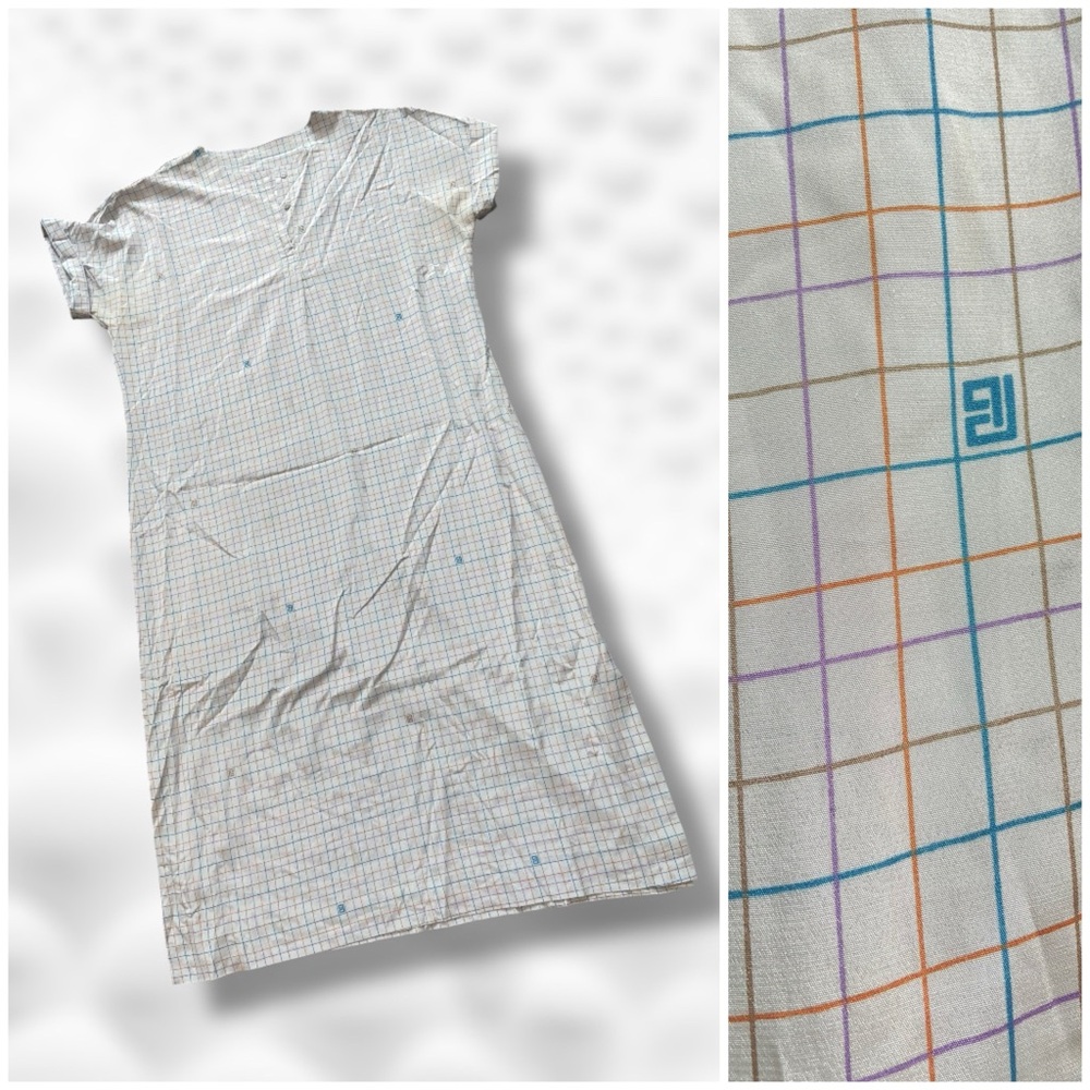 Vintage Pierre Balmain Checkered Short Sleeve Shirt